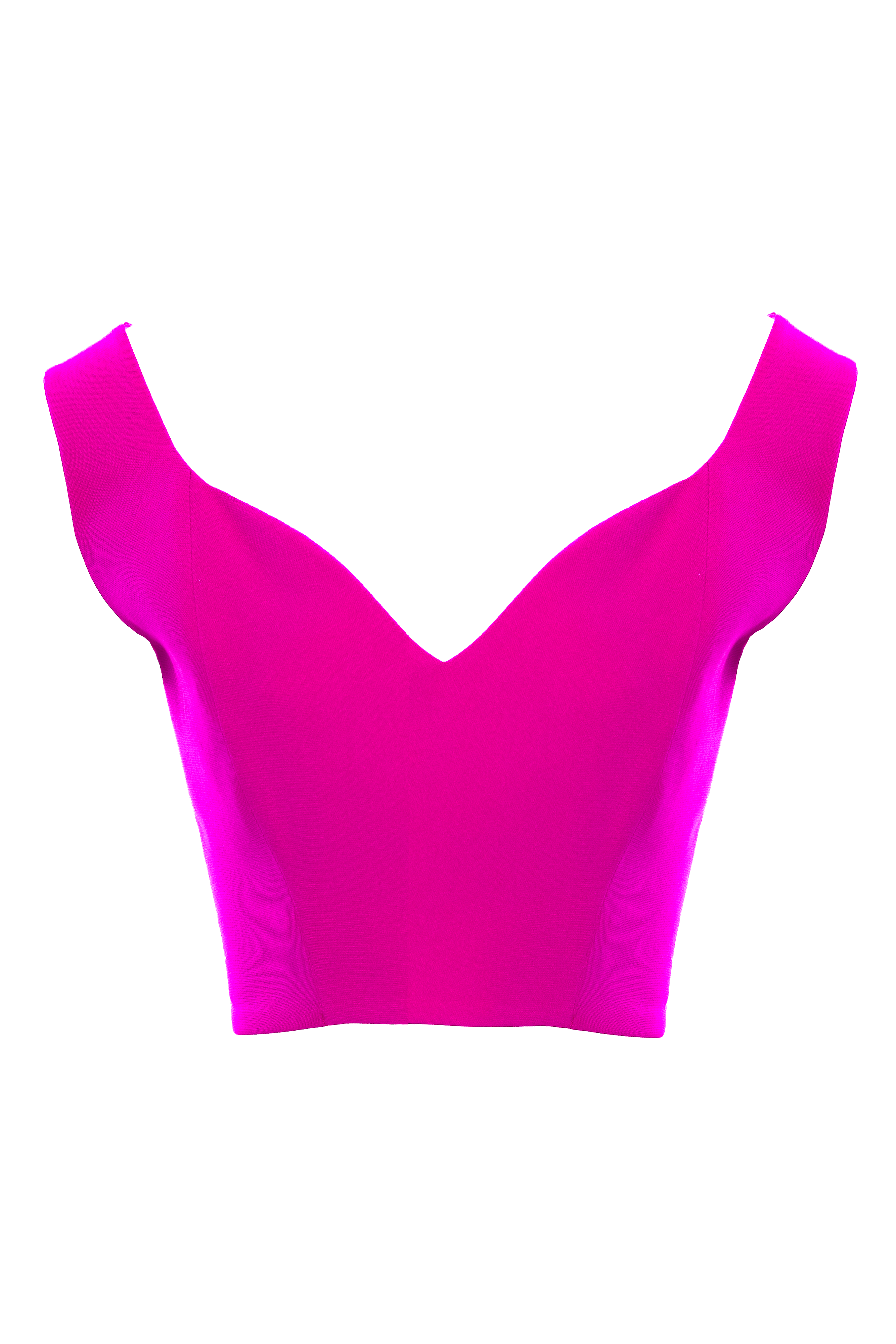 レオナールFUCHSIA カットソー Paula- Full Bust Sweetheart Neckline Crop Top In Fuchsia