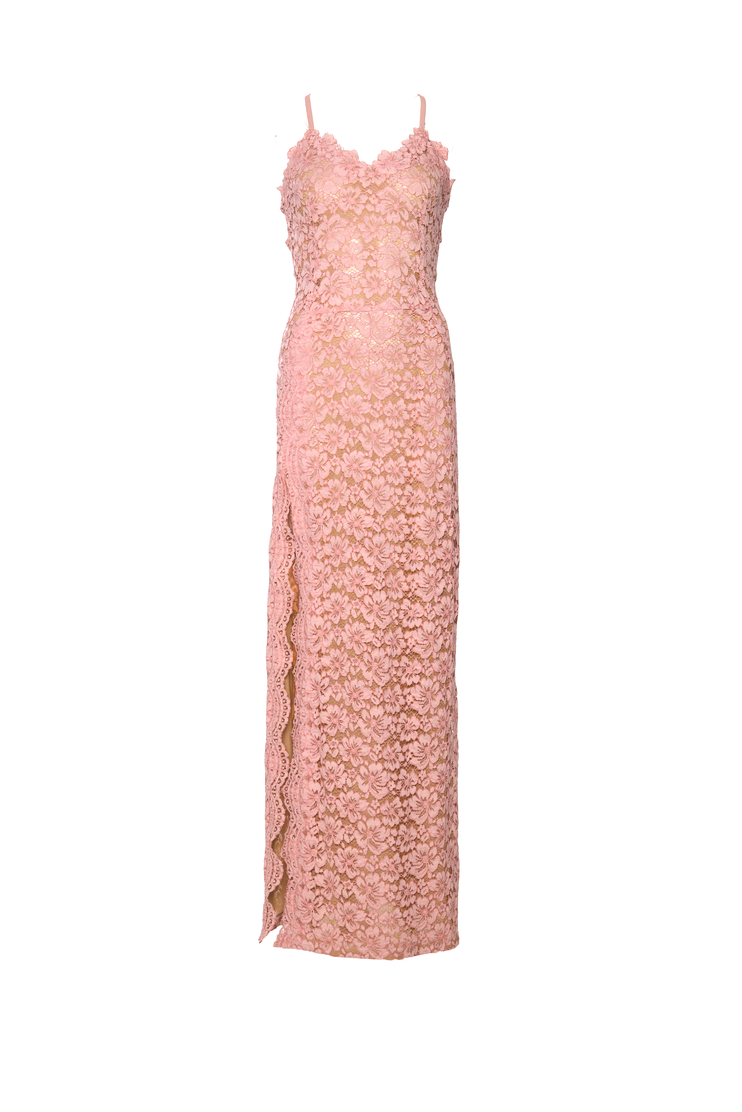 Ganni pink lace clearance dress